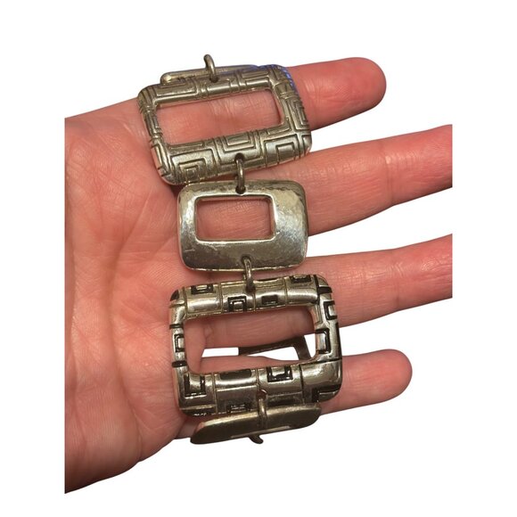 Brighton "Nexux" Silvertone Square Link Bracelet & Earrings Set - Picture 4 of 7